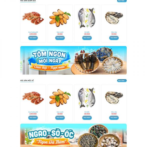 Theme WordPress Bán Hải Sản 01 chuẩn đẹp