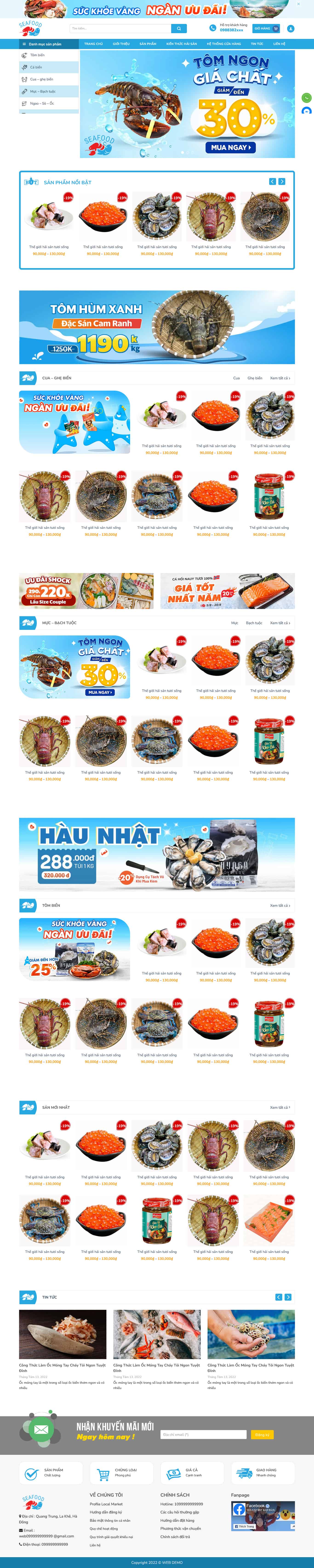 Theme WordPress hải sản 2