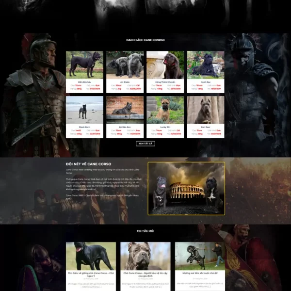 Theme wordpress bán chó săn