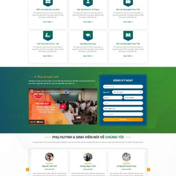 Theme wordpress trường học dạy nghề