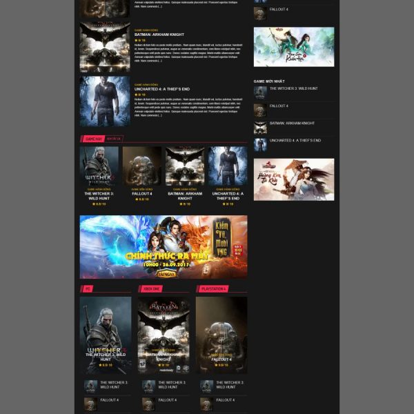 Theme wordpress review quảng cáo game