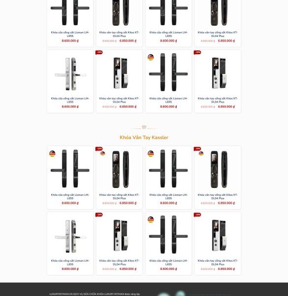 Theme wordpress bán khóa cửa vân tay