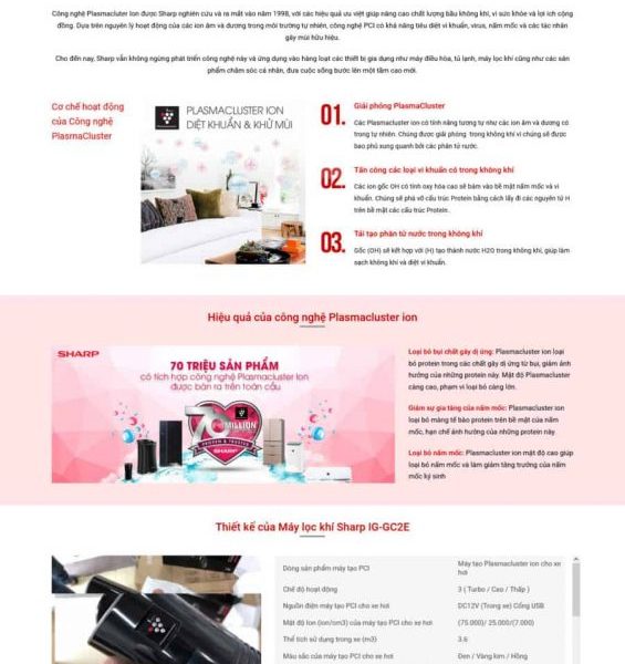 Theme wordpress máy lọc khí xe hơi