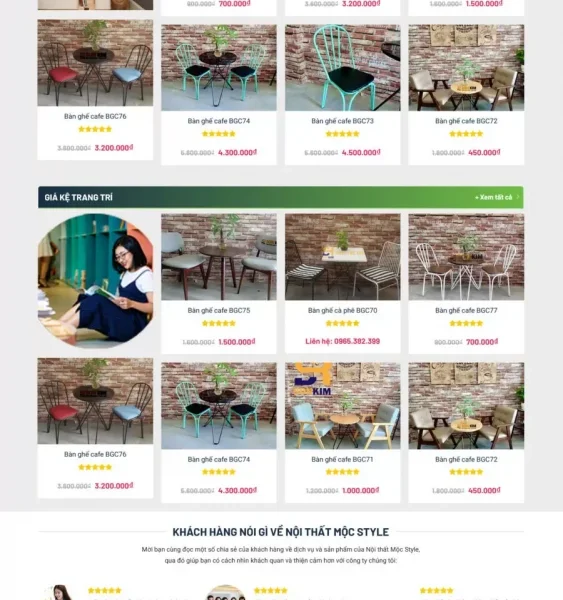 Theme wordpress nội thất bàn ghế