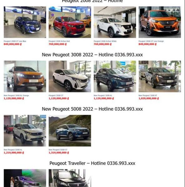 Theme wordpress bán xe peugeot