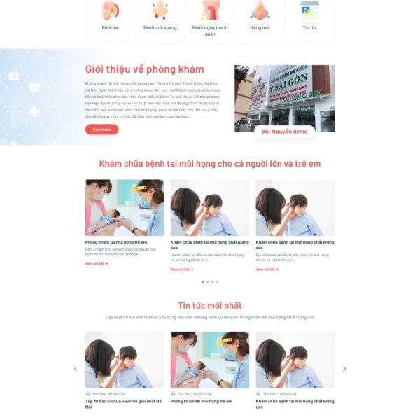 Theme wordpress phòng khám tai mũi họng