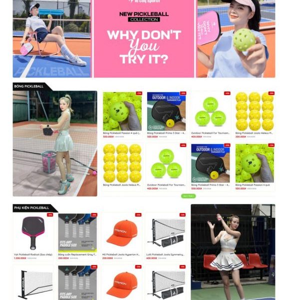 Theme wordpress shop bán dụng cụ thể thao pickleball