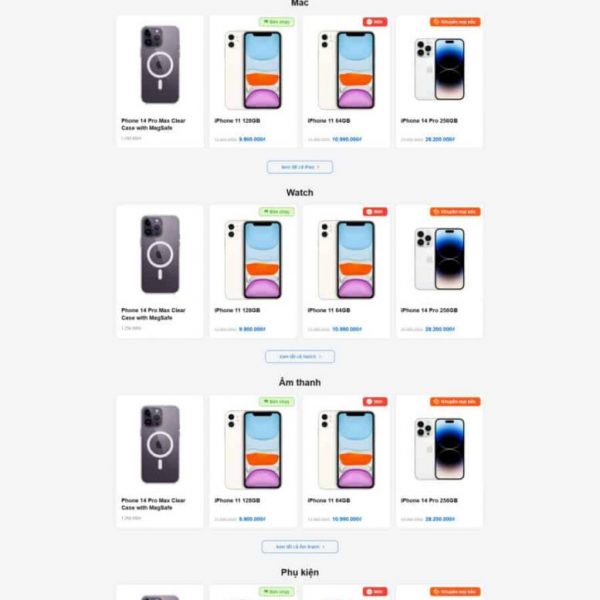 Theme wordpress shop bán điện thoại đẹp giống shopdunk