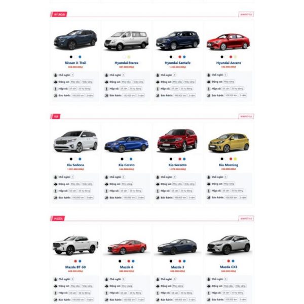 Theme wordpress showroom bán xe oto