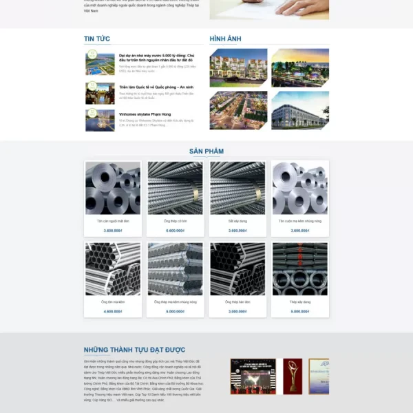 Theme wordpress giới thiệu công ty thép ,vlxd