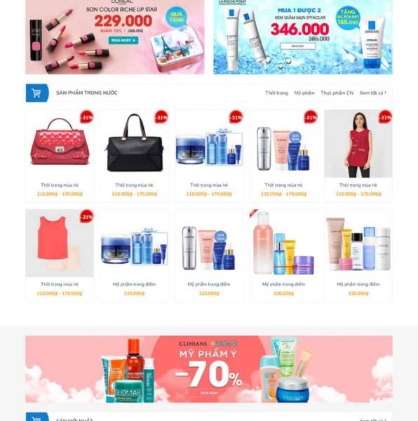 Theme wordpress bán thời trang mỹ phẩm
