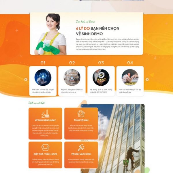 Theme wordpress dịch vụ vệ sinh công nghiệp 1