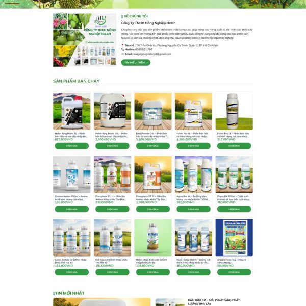 Themw wordpress bán thuốc nông nghiệp , phân bón